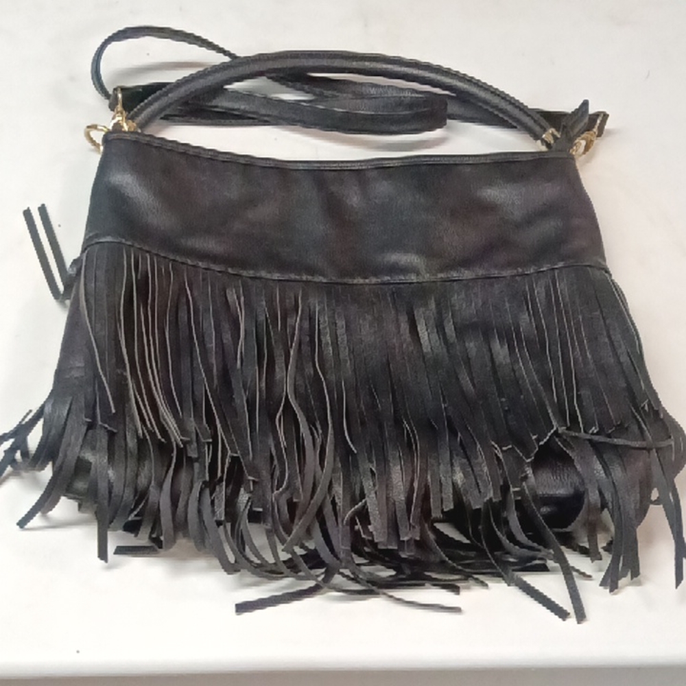 BOHO Black Fringe Crossbody Purse